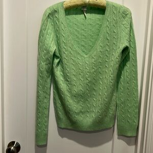 Mint green color. Aqua brand, 100% cashmere, cable knit sweater. Soft!